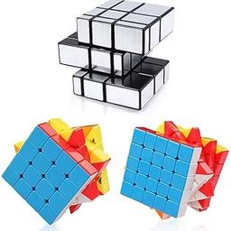 D ETERNAL Kid Speed Cube Combo Set Of 4X4 5X5 And Silver Mirror Bundle Puzzle Game Toy-image-8