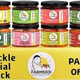 FarmDidi Taste Of India Trial Pack of 8 Pickles | Authentic Homemade Acha and Chutney | Spicy & Sweet Pickles | No Chemical Preservatives | Less Or No Oil Pickle | Sun-Dried Achaar-image-26