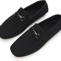 Loafer Shoes for Men – Suede Slip-On with Dual-Tone Horsebit Buckle | Ultra-Lightweight, Memory Foam Insole & TPR Sole | Casual to Formal Wear-image-81