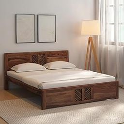 Ferrovilla King Size NNS6 Sheesham Wood Bed for Bedroom | Sheesham Wood Bed | Solid Wood Bed | Bed Without Storage | King Size Bed | Double Bed | Bedroom Furniture | Wooden Bed | 2 Years Warranty-picture-26