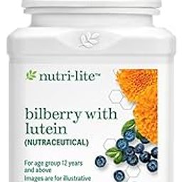 Nutri-lite Bilberry with Lutein - 60 Tablets | Supports Eye Health | Rich in Antioxidants | Vitamin A & Lutein for Vision Care | No Artificial Colors or Preservatives | Vegetarian NEW MFD-18