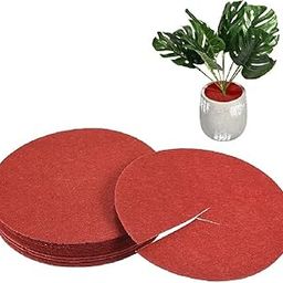 Oxypot® Mulch Mat - (Ø 10”- 10 Pieces) Weed Barrier Mats, Plant/Tree Mulch Ring, used to inhibit Weed Growth and Root Protection in Gardens. It is a Durable and Reusable Tree/Plant Protection Mat (10 Inch, Red)-image-55