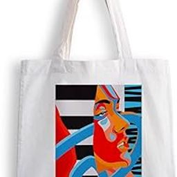 Canvas Tote Bags for Women, College Bag for Girls, Tote Bag for Shopping, Travel & Beach Bags for Women - Girl Painting - D No - 094-image-66