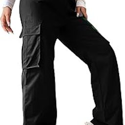 Women's & Girls' Solid High Waist with Pockets Cargo Pants-image-11