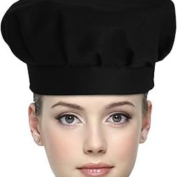 Kuber Industries Cotton Chef Cap/Hat for Cooking, Baking, Party Favors, Home Kitchen, Restaurant (Black)-image-19
