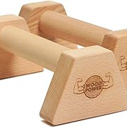WOODPOWER® - PowerBars, Wooden Parallettes Push Up Bars, Joint-Friendly Beech Wood Calisthenics Equipment for Home, Durable Handstand Trainer Push Up Handles for Floors, XS, Set of 2 (Classic)-13