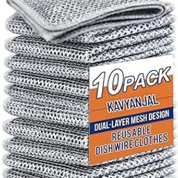 KAVYANJAL Non Scratch Wire Dish Cloth (Pack of 10), Steel Scrubber for Utensils Cleaning, Multipurpose Wet and Dry Cleaning, Stainless-Steel Dish Wash Scrubber for Washing Dishes, Sinks, Counters-image-33