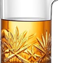 Cocktail Mixing Glass, Homestia 600 ml Crystal Cler Bar Mixing Glass Bartender, Old Fashioned Cocktail Kit, Thick Bottom Beaker Cocktail Mixer Stirring Glass (HMCOMIX1, 600 ml)-image-72
