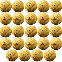 omtex Plastic PVC Cricket Dimple Ball|Ideal for Bowling Machine Dimple Ball Yellow (Pack of 24)-picture-15