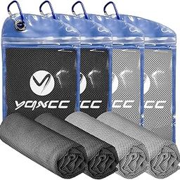 YQXCC Cooling Towel 4 Packs (47"x12") Microfiber Towel Yoga Towel for Men or Women Ice Cold Towels for Yoga Gym Travel Camping Golf Football & Outdoor Sports (Light Gray2/ Dark Gray2)-image-40