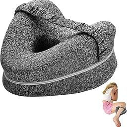 IN-IMAGINE Leg Pillow for Sleeping,Dark Grey Knee Pillow, Back Pain Relief Pillow Heart-Shaped Memory Cotton Leg Pillow Suitable for Men and Women Who Prefer to Sleep On Their Side-image-16