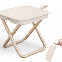 EKYLIP Handbag Folding Stool Zipper Bag Foldable Camping Chairs Picnic Lightweight Folding Stool Stability & Comfort Portable Camp Chairs for Beach, Backpacking (Khaki)-image-94