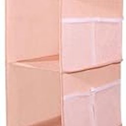 UJEAVETTE Hanging Closet Organizer 4-Shelf Storage Shelves for Sweaters Shoes Toy Rack Pink-image-36
