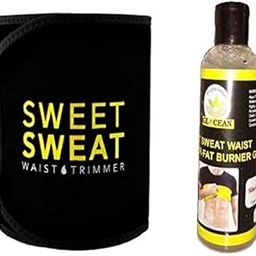 SWEET SWEAT WAIST TRIMMER Man's Weight Loss Waist Trainer/Xtreme Thermo Power Tummy Control Belt with Fat Burner Gel Black-28
