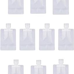 VALAJOGI 10 Pcs Travel Clamshell Refillable Squeeze Bottles Set Leakproof Pouches for Toiletries,Lotion,Shampoo,Hand Wash Empty Toiletries Size Portable Containers Pouche Capacity 100 ml Packing Bags-15