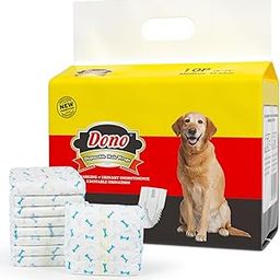 Dono Disposable Dog Diapers Male Dog Wraps Super Absorbent Soft Diapers for Male Dogs,with Wetness Indicator,10pcs,M (18"-25")-image-79