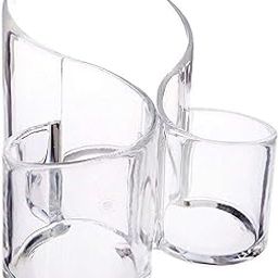 3 Compartment Acrylic Cosmetic Organizer Lipstick Holder Display Stand Nail Polish Eyebrow Pencil Storage Box Toothbrush Holder Stationary Holder (Transparent color)-image-89