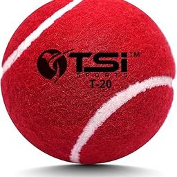 TSI Sports T-20 Cricket Tennis Ball Rubber Cricket Tennis Red High Bounce Street Match Cricket Tournament Cricket Tennis Ball for Standard Size All Skill Levels Pack of 1-image-37