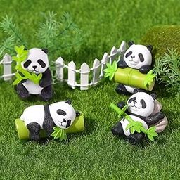 SATYAM KRAFT 1 Set (4 Pieces) Panda Miniature Figurines | Decorative Showpiece | Gift for Him/Her, Mother's Day,Home, Bedroom, Living Room, Office, Table, Car Dashboard | Festive Decor-image-42