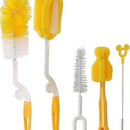 AWEJOY 5-Piece Baby Bottle Cleaner Set: Includes Nipple & Straw Cleaning Brushes, Sponge, and Nylon bristles for Safely and Thoroughly Cleaning Baby Bottles, Nipples, and Straws (5-in-1 kit).-31