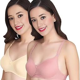 Women Everyday Non Padded Bra (Pack of 2) - Made of Pure Cotton Full Coverage Non Wired Soft Cup for T-Shirt Saree Dress Sports Garment for Daily Use Everyday-image-86