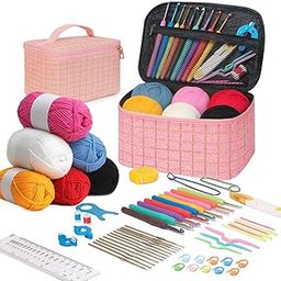 BLISSO 59 Pcs Crochet Kit for Beginners Adults - Ergonomic Crochet Hook Set for 1000's of DIY's with Yarn & Tools | Creative Rakshabandhan Gift for Sister (Blush Edition)-image-90