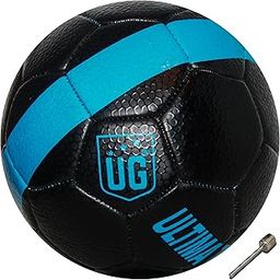 UG Sports Machine Stitched Football for Kids and Teens | 32 Panel Suitable for Hard Ground Without Grass, Training | Professional Soccer PVC Black City Football Size- 3 (Black)-image-64