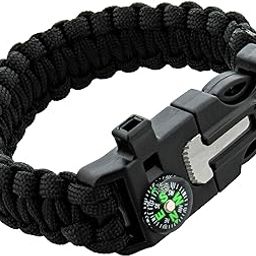 SDS Survival Paracord Bracelet - Emergency Whistle Hiking Compass Camping Fire Starter Kit Tactical Bracelet-image-16