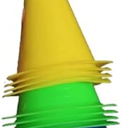 HYORTS® Training Cones, 6 inches (15.24 cm), Set of 12, Multi-Colour Sports Agility Markers for Football,Cricket Basketball and Many More-image-93