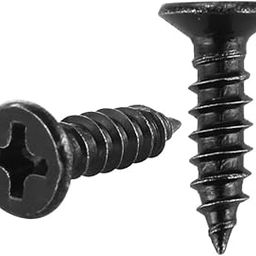 JQK #8 x 1/2" Black Screw, Flat Head Phillips Wood Screw 18-8 S/S Electroplating Black Stainless Steel, #8 x 1/2-Inch, 100-Piece, SB4213-P100-2