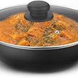 ‎Preethi Daily Collection Non Stick Kadai 24 cm, with Glass Lid, 5 Star Non Stick Effect, Grey-15