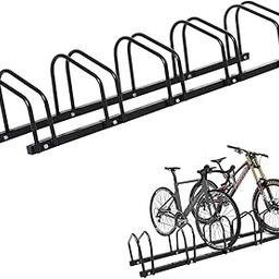 5 Bike Floor Parking Rack Stand, Adjustable Steel Bicycle Storage Organizer Bike Front & Rear Wheel Rack Garage Parking Holder for Home Adult Kids Mountain Bike Road Bike Indoor Outdoor (5 Bike Space)-image-44