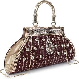Silk Clutch Purses for Women Wedding Handmade Evening Sidebags Gold Chain Strap Party Bridal Clutch-image-98