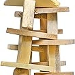 PETZOO Creative Chewable Hanging Toy for Big Birds, Macaw, African Grey, Parrot, Alexandrine, Budgies, Hamster Cage Accessories, Resting Toy & Wooden Training Aid for Bird & Parrots-10