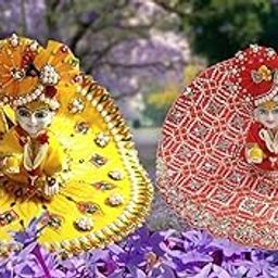 Partish Laddu Gopal Heavy Dresses Size 2 with Pagdi, Mala and Bansuri l Ladoo Gopal Dress l Kanha Ji Dress |Thakur Ji Bal Gopal Poshak Size 0 1 2 4 5 6 (Red & Yellow)-image-28