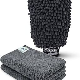 SOFTSPUN Microfiber Single Side 1 Piece Chenille,1700 GSM Grey+20X30cm Cleaning Wipe 2 Pcs | Multi-Purpose Super Absorbent and Perfect Wash Clean with Lint-Scratch Free Home, Kitchen, Window, Dusting-image-10