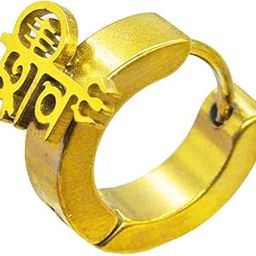 Religious Shiv Trishul Piercing Jewelry Stainless Steel Hoop Earring Gold Stainless Steel Hoop Earring-picture-21