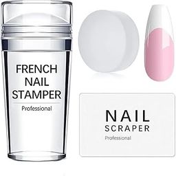 Soft Silicone Jelly Nail Stamper Kit With Scraper and Acrylic Scrapers for French Stamping Polish Manicure Art Tool-33