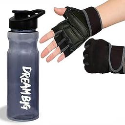 Special Combo of Gym Water Bottle with Half Finger Gloves For Gym Workout| Sports (BPA Free Gym Shaker Bottle 600 ml) | Stylish Sipper with Half Finger Gloves for Men & Women. (Black)-28