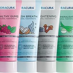 ORACURA Healthy Gums Natural Toothpaste – Fluoride‑Free, SLS & Peroxide Free, Grapes + Aloe Vera + Coconut + Charcoal – Herbal Gum Care & Fresh Breath – 75 g × 4 Tubes-image-52