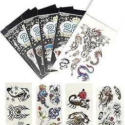 GNR Pack of 5 Booklets Temporary Tattoos for Boys All Age Group - Random Designs | Tattoo Designs |Body Art Stickers for Fun Party |Kids Birthday Return Gifts-15