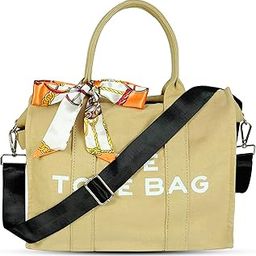 Canvas Tote Bags for Women Large Capacity Shoulder Bag with Inner Pocket Everyday Handbags for Office, College and Travel-image-86