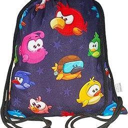 D&M Decor Theme Angry Bird Drawstring Sack Bag For Kids Birthday Return Gifts/School/Travel for All Age Group. Size 15"x13.5"-picture-13