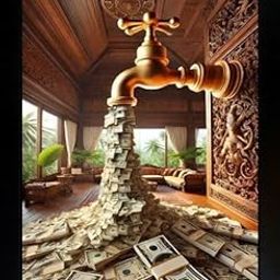 Lucky Vastu Money Flowing from Tap/Tap Money Flow Spiritually Powerful Symbol Painting Wall Art for Home Office Living Room Photo Frame Without Glass SL-1 (6 x 8 Inch)-image-89