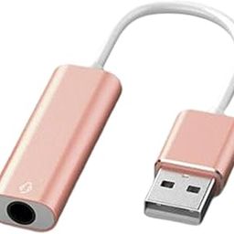 bnf® USB Sound Card 3.5mm Interface for Microphone Headphone Computer Rose Gold-11