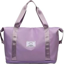 New Travel Duffle Bag, High Capacity Foldable Travel Duffel Bag Carry on Bag Gym Bag for Men and Women. (Light Purple)-image-94