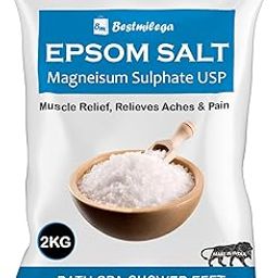 BEST MILEGA Epsom Salt For Pain Relief Epsom Salt For Foot Epsom Salts For Feet Pain For Muscle Relief, Relieves Aches & Pain Epsom Bath Salt Crystal and Bath (2Kg)-image-99