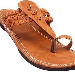 MEN'S ETHNIC FOOTWEAR/KOLHAPURI CHAPPAL/FLAT-TAN/Stylish & Comfortable-33