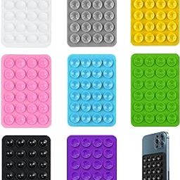 Suction Phone Case - 8 PCS Silicone Sticky Grip Multipurpose Holder for Back of Phone, Shower Mirror, Car Selfies (8 Colors)-11