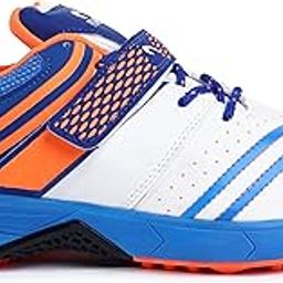 Pro ASE Lightweight Cricket Shoes - Durable & Comfortable | Ideal for Turf, Ground & Hard Surfaces | Allrounder Design with Studs, Velcro & Superior Grip | White, Blue, Orange-picture-21